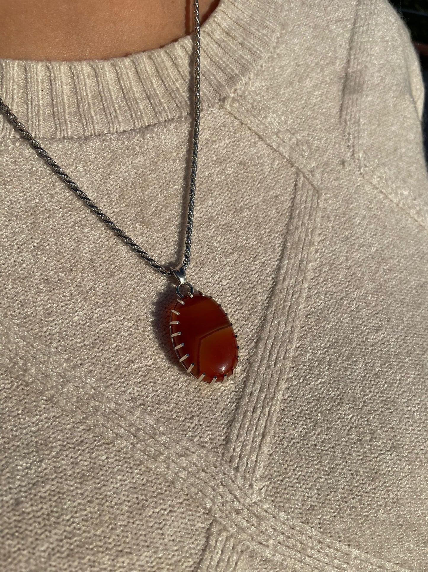 Amber Basket Pendant
