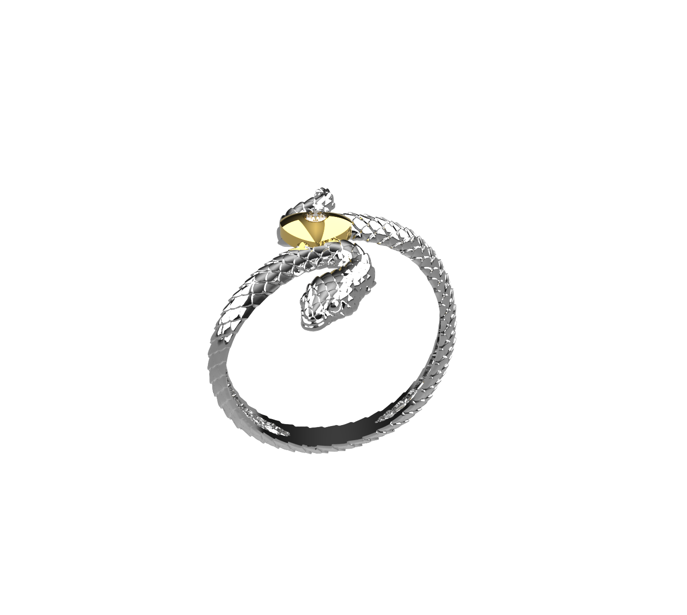 Anello Snake in Love - Oro 9k e Argento 925