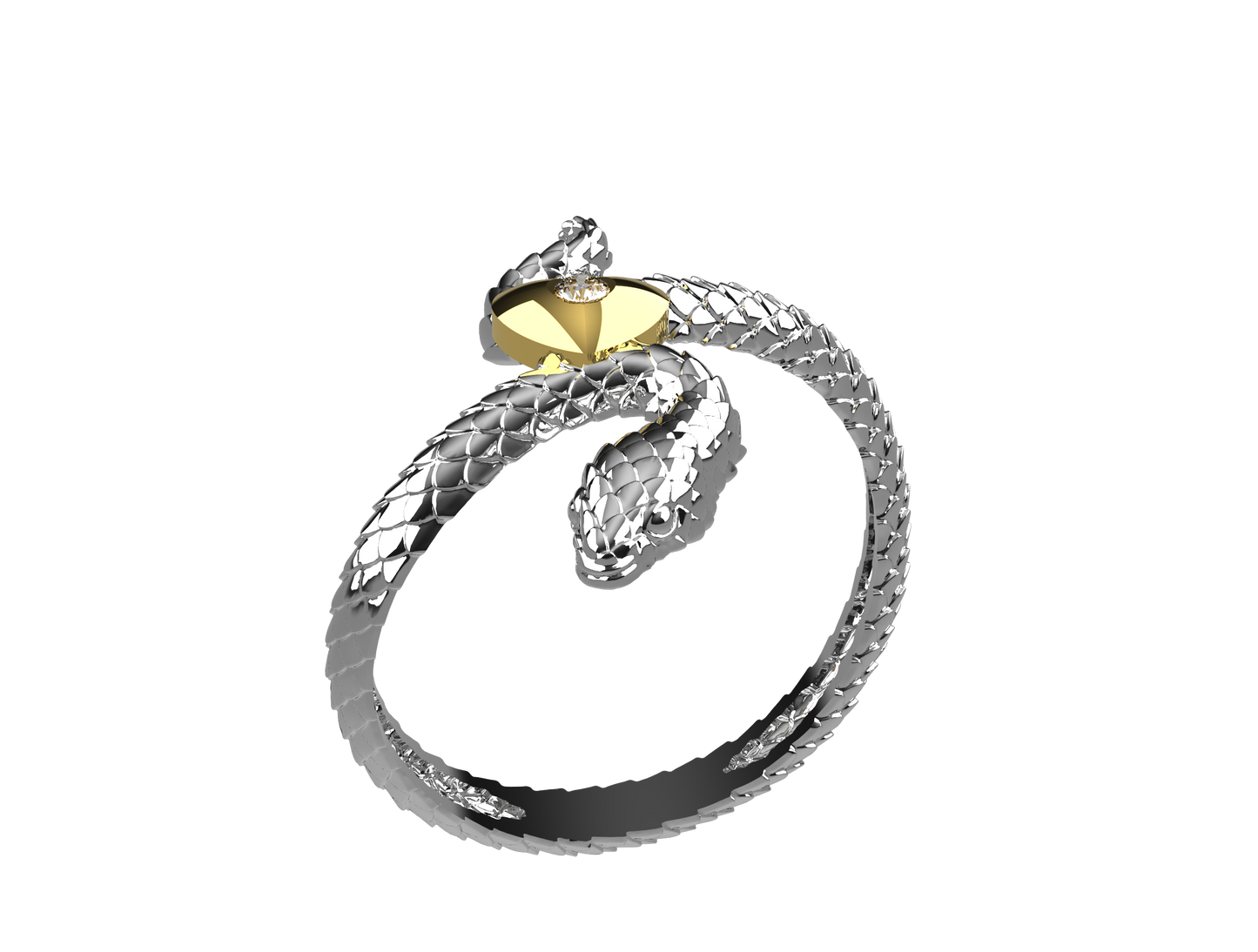 Anello Snake in Love - Oro 9k e Argento 925