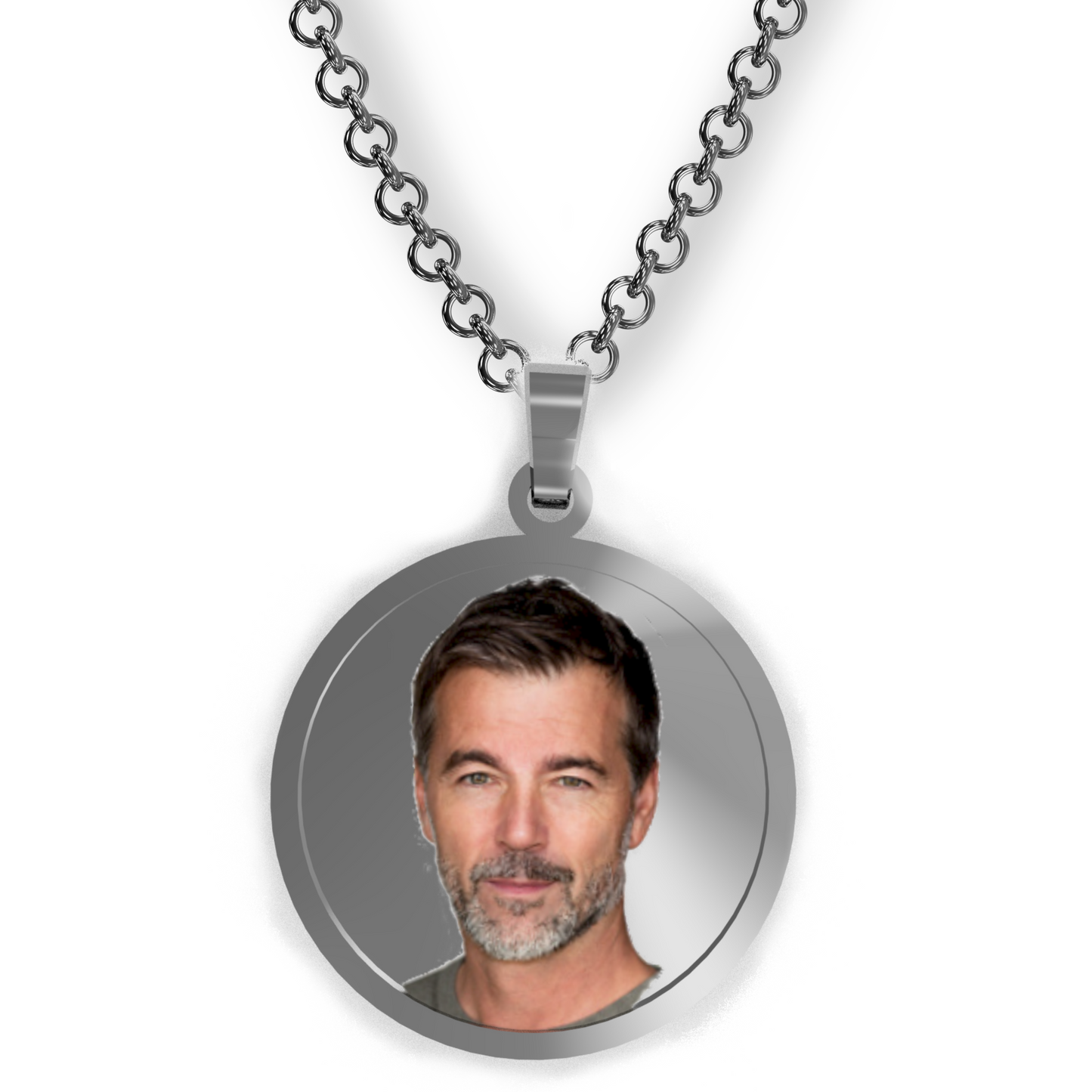 « ACCIAIO INOSSIDABILE » Collana con medaglia Art acc17/acc18