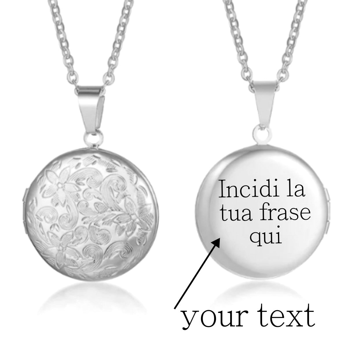» ACCIAIO INOSSIDABILE - Cofanetto Floreale tonda